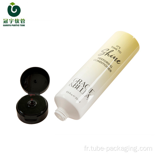 Tube en plastique cosmétique de 250 ml pour emballage de shampooing